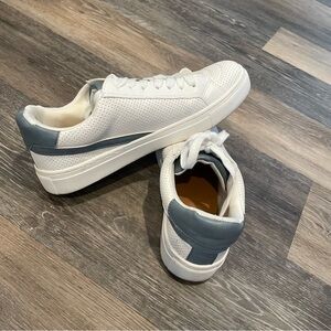 White and Gray Low-Top Sneakers